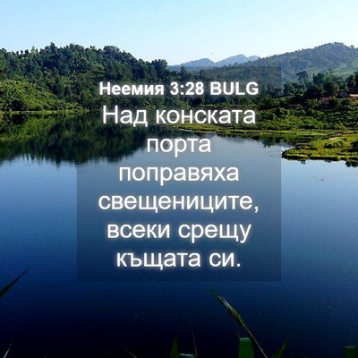 Picture 04 - Неемия 3:28 BULG - Над конската порта - Bible Verse Picture