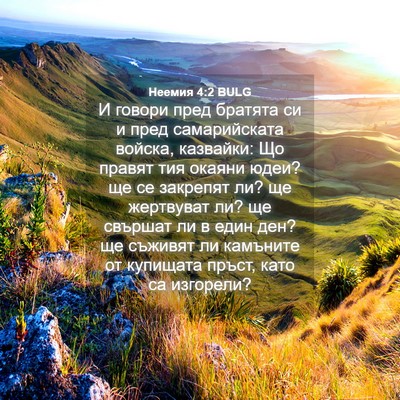 Picture 04 - Неемия 4:2 BULG - И говори пред братята си и - Bible Verse Picture