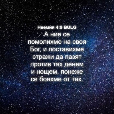 Picture 04 - Неемия 4:9 BULG - А ние се помолихме на своя - Bible Verse Picture