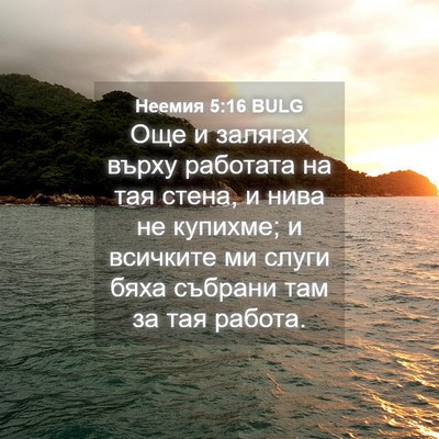 Picture 04 - Неемия 5:16 BULG - Още и залягах върху - Bible Verse Picture