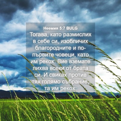 Picture 04 - Неемия 5:7 BULG - Тогава, като размислих в - Bible Verse Picture