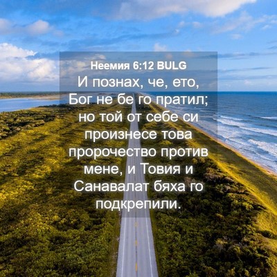 Picture 04 - Неемия 6:12 BULG - И познах, че, ето, Бог не бе - Bible Verse Picture