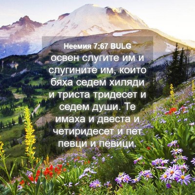 Picture 04 - Неемия 7:67 BULG - освен слугите им и - Bible Verse Picture