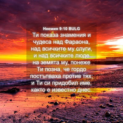Picture 04 - Неемия 9:10 BULG - Ти показа знамения и - Bible Verse Picture