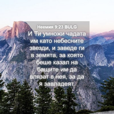Picture 04 - Неемия 9:23 BULG - И Ти умножи чадата им като - Bible Verse Picture