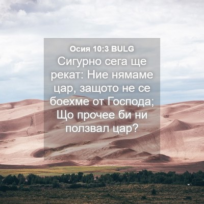 Picture 04 - Осия 10:3 BULG - Сигурно сега ще рекат: Ние - Bible Verse Picture