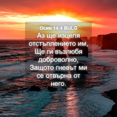 Picture 04 - Осия 14:4 BULG - Аз ще изцеля отстъплението - Bible Verse Picture