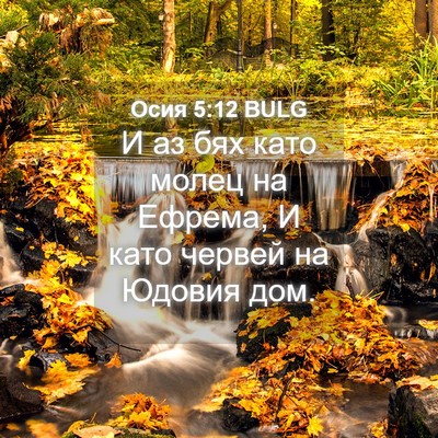 Picture 04 - Осия 5:12 BULG - И аз бях като молец на - Bible Verse Picture