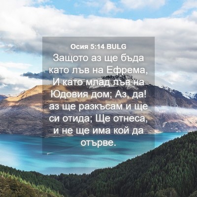 Picture 04 - Осия 5:14 BULG - Защото аз ще бъда като лъв - Bible Verse Picture