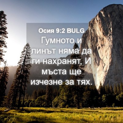 Picture 04 - Осия 9:2 BULG - Гумното и линът няма да ги - Bible Verse Picture