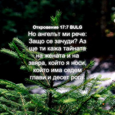 Picture 04 - Откровение 17:7 BULG - Но ангелът ми рече: Защо се - Bible Verse Picture