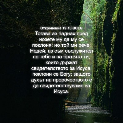 Picture 04 - Откровение 19:10 BULG - Тогава аз паднах пред - Bible Verse Picture