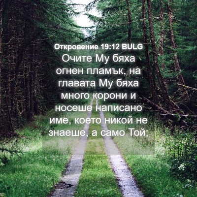 Picture 04 - Откровение 19:12 BULG - Очите Му бяха огнен пламък, - Bible Verse Picture