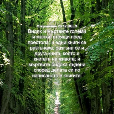 Picture 04 - Откровение 20:12 BULG - Видях и мъртвите големи и - Bible Verse Picture