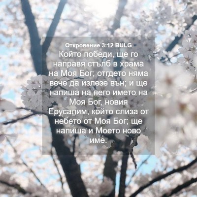 Picture 04 - Откровение 3:12 BULG - Който победи, ще го направя - Bible Verse Picture