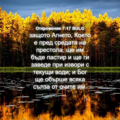 Picture 04 - Откровение 7:17 BULG - защото Агнето, Което е пред - Bible Verse Picture