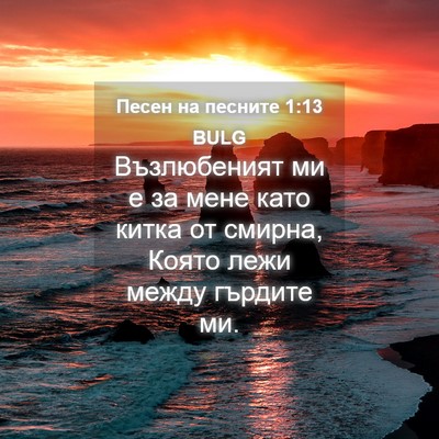Picture 04 - Песен на песните 1:13 BULG - Възлюбеният ми е за мене - Bible Verse Picture