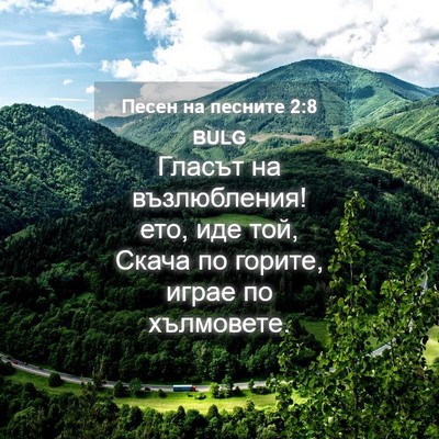 Picture 04 - Песен на песните 2:8 BULG - Гласът на възлюбления! ето, - Bible Verse Picture