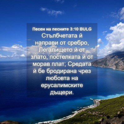 Picture 04 - Песен на песните 3:10 BULG - Стълбчетата й направи от - Bible Verse Picture