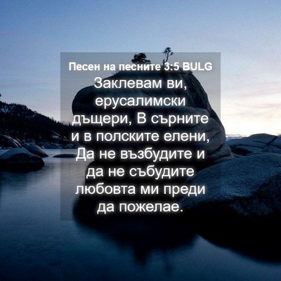 Picture 04 - Песен на песните 3:5 BULG - Заклевам ви, ерусалимски - Bible Verse Picture