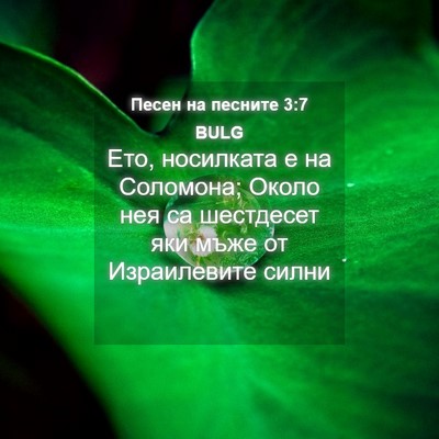 Picture 04 - Песен на песните 3:7 BULG - Ето, носилката е на - Bible Verse Picture