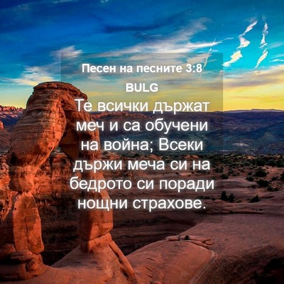 Picture 04 - Песен на песните 3:8 BULG - Те всички държат меч и са - Bible Verse Picture
