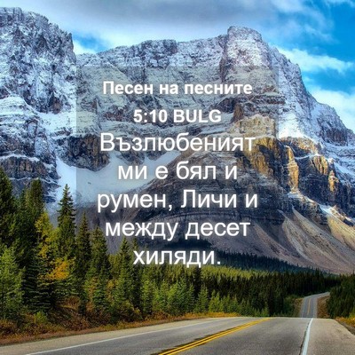 Picture 04 - Песен на песните 5:10 BULG - Възлюбеният ми е бял и - Bible Verse Picture