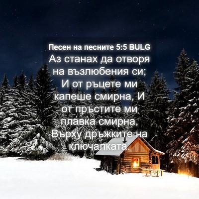 Picture 04 - Песен на песните 5:5 BULG - Аз станах да отворя на - Bible Verse Picture