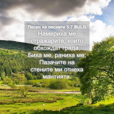 Picture 04 - Песен на песните 5:7 BULG - Намериха ме стражарите, - Bible Verse Picture