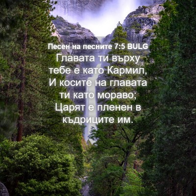 Picture 04 - Песен на песните 7:5 BULG - Главата ти върху тебе е - Bible Verse Picture