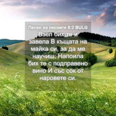 Picture 04 - Песен на песните 8:2 BULG - Взел бих те и завела В - Bible Verse Picture