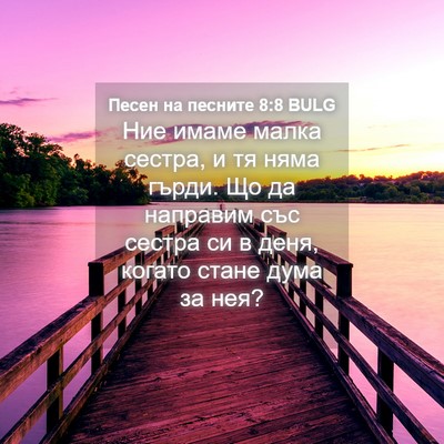 Picture 04 - Песен на песните 8:8 BULG - Ние имаме малка сестра, и - Bible Verse Picture