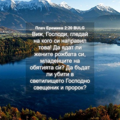 Picture 04 - Плач Еремиев 2:20 BULG - Виж, Господи, гледай на - Bible Verse Picture