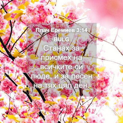 Picture 04 - Плач Еремиев 3:14 BULG - Станах за присмех на - Bible Verse Picture