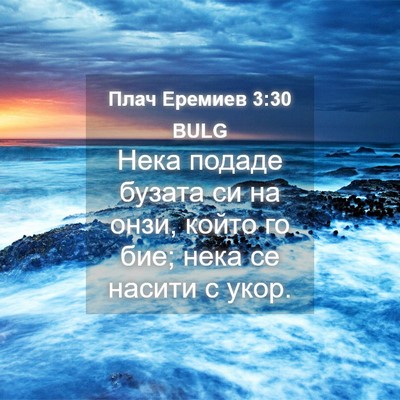 Picture 04 - Плач Еремиев 3:30 BULG - Нека подаде бузата си на - Bible Verse Picture