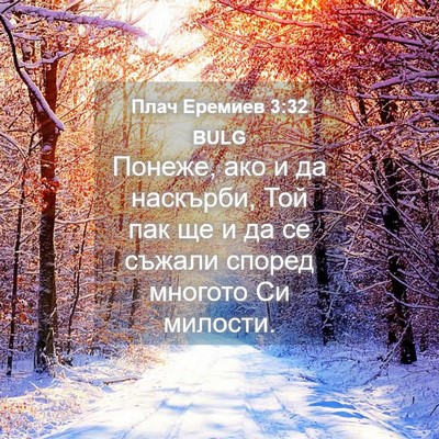 Picture 04 - Плач Еремиев 3:32 BULG - Понеже, ако и да наскърби, - Bible Verse Picture