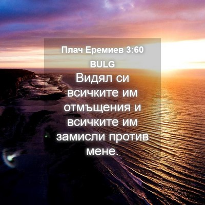 Picture 04 - Плач Еремиев 3:60 BULG - Видял си всичките им - Bible Verse Picture