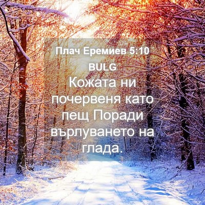 Picture 04 - Плач Еремиев 5:10 BULG - Кожата ни почервеня като - Bible Verse Picture