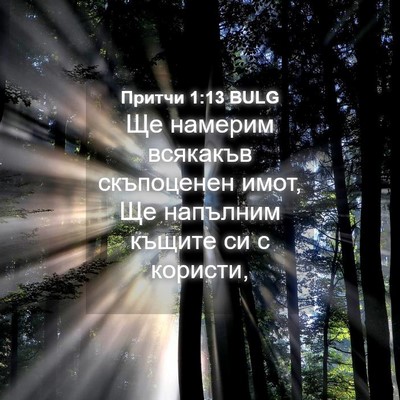 Picture 04 - Притчи 1:13 BULG - Ще намерим всякакъв - Bible Verse Picture