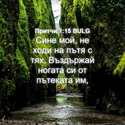 Picture 04 - Притчи 1:15 BULG - Сине мой, не ходи на пътя с - Bible Verse Picture