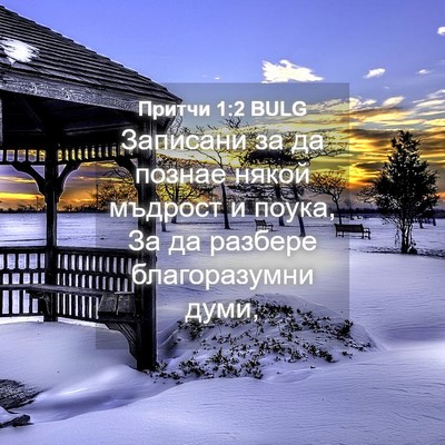 Picture 04 - Притчи 1:2 BULG - Записани за да познае - Bible Verse Picture