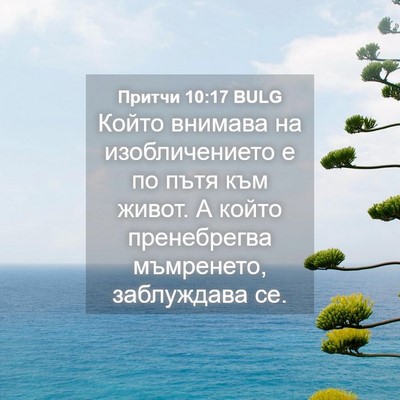 Picture 04 - Притчи 10:17 BULG - Който внимава на - Bible Verse Picture