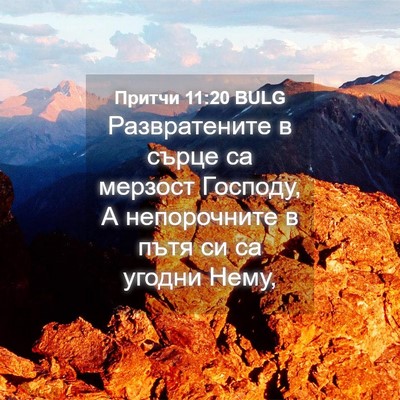 Picture 04 - Притчи 11:20 BULG - Развратените в сърце са - Bible Verse Picture