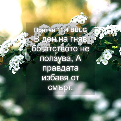 Picture 04 - Притчи 11:4 BULG - В ден на гняв богатството - Bible Verse Picture