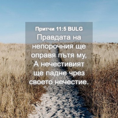 Picture 04 - Притчи 11:5 BULG - Правдата на непорочния ще - Bible Verse Picture