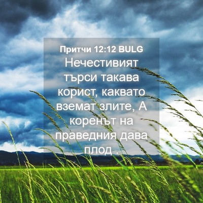 Picture 04 - Притчи 12:12 BULG - Нечестивият търси такава - Bible Verse Picture