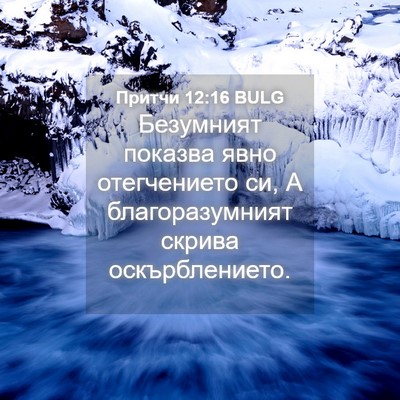 Picture 04 - Притчи 12:16 BULG - Безумният показва явно - Bible Verse Picture