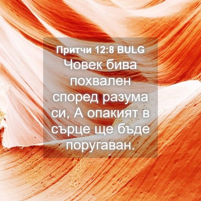 Picture 04 - Притчи 12:8 BULG - Човек бива похвален според - Bible Verse Picture
