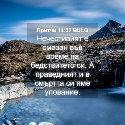 Picture 04 - Притчи 14:32 BULG - Нечестивият е смазан във - Bible Verse Picture