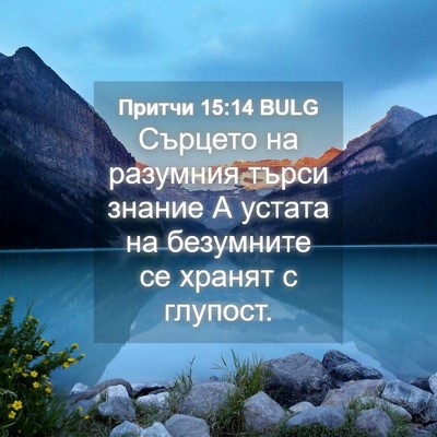 Picture 04 - Притчи 15:14 BULG - Сърцето на разумния търси - Bible Verse Picture